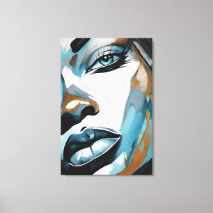 Abstract face of black women canvas print