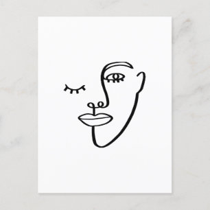 Abstract Face   Postcard