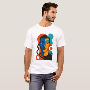 Abstract Face T-Shirt   Modern Pop Art Graphic Tee