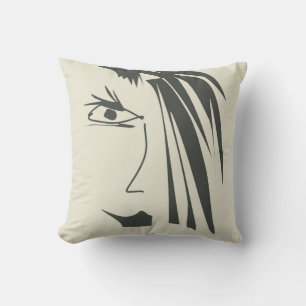 Abstract face . throw pillow