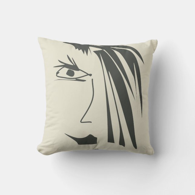 Abstract face . throw pillow (Front)