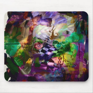 Abstract face with symbols mouse pad
