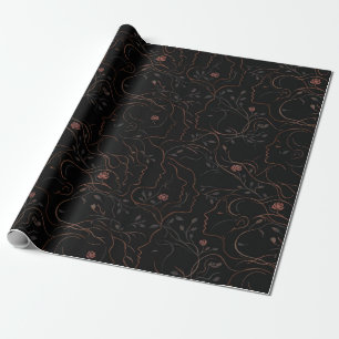 Abstract Faces Botanical Wrapping Paper