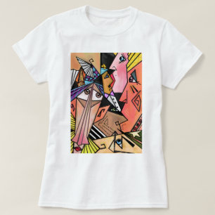 Abstract Faces - Moods - Cubism Portrait Painting T-Shirt