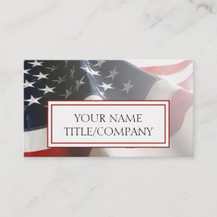 Abstract Faded American Flag Company Name Business Card
