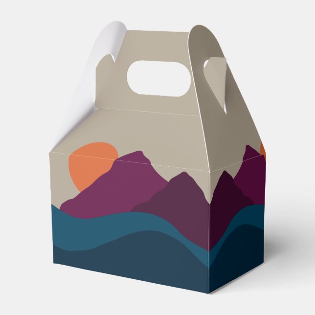 Abstract Fall Autumn Mountain Landscape Sunset  Favor Box (Front Side)