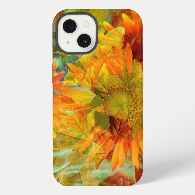 Abstract Fall Colour Flowers iPhone Case (Back)