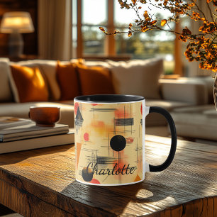 Abstract Fall Geometric Mug - Personalized Retro