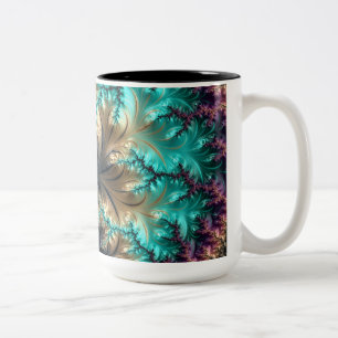Abstract faloral  Two-Tone coffee mug