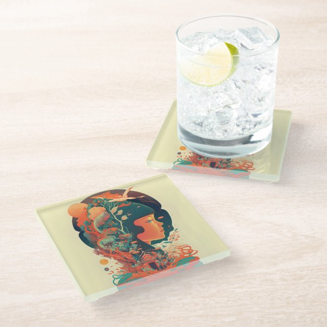 Abstract Fantasies World of Impossible Objects Glass Coaster (Angled)