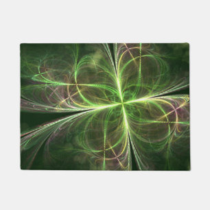 Abstract Fantasy Four Leaves Green Clover Doormat