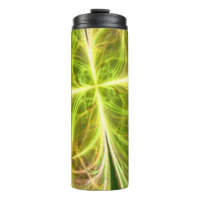 Abstract Fantasy Four Leaves Green Yellow Clover