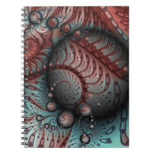 Abstract Fantasy Fractal Art Balls Brown Blue Notebook