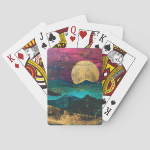 Abstract Fantasy Moonscape Surreal Print Playing Cards