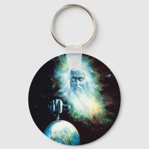 Abstract Fantasy Zeus Watches World Keychain
