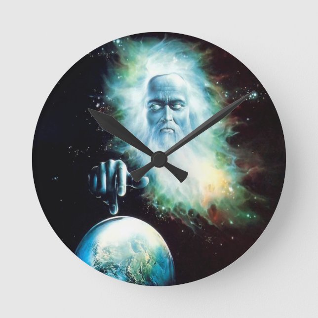 Abstract Fantasy Zeus Watches World Round Clock (Front)