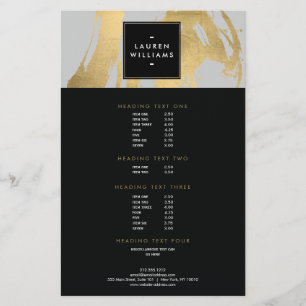 Abstract Faux Gold Brushstrokes on Grey Flyer