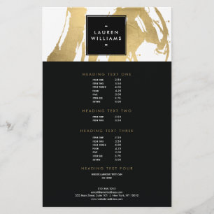 Abstract Faux Gold Brushstrokes on White Flyer