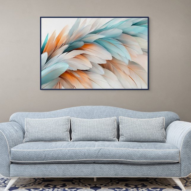 Abstract Feather Flow – Soft Elegance Canvas Print (Abstract Feather Flow – Soft Elegance)