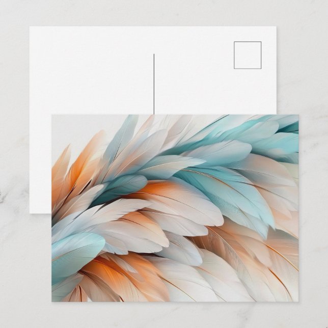 Abstract Feather Flow – Soft Elegance Postcard (Front/Back)