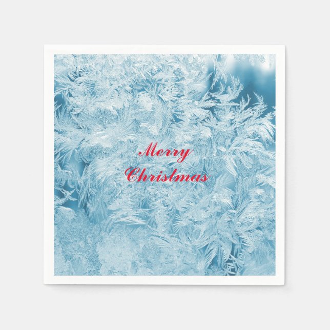 Abstract feathers and snowflakes napkin (Front)
