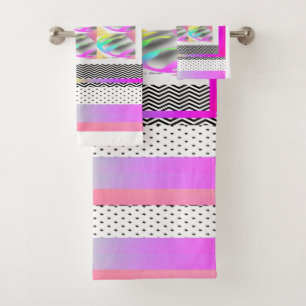 ABSTRACT FEATHERS+CHEVRON Design Bath Towel Set