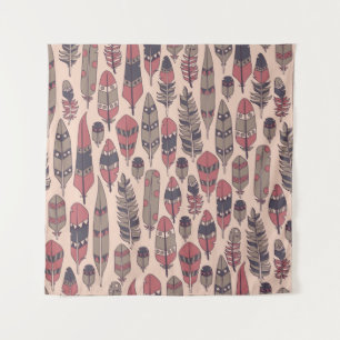 Abstract feathers: colourful vintage background. tapestry