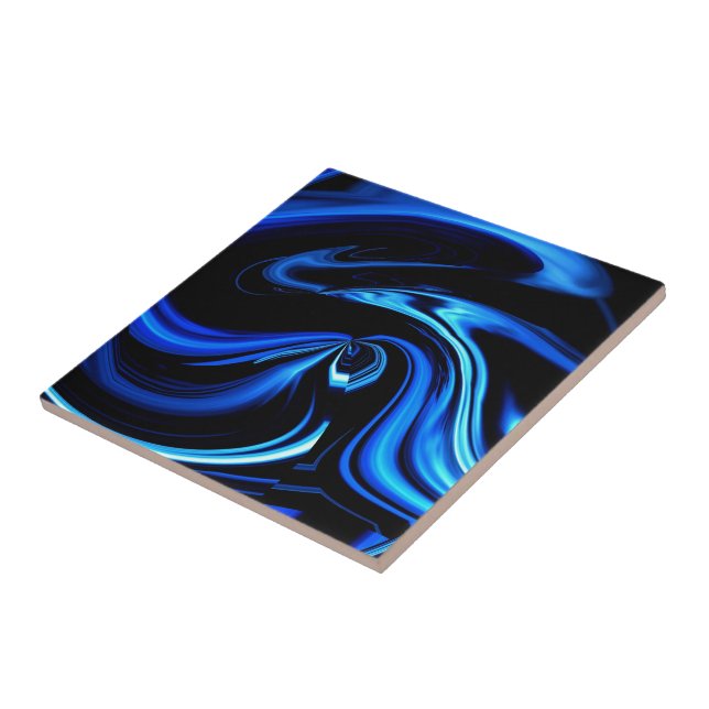 Abstract Feeding The Blue Whale Tile (Side)