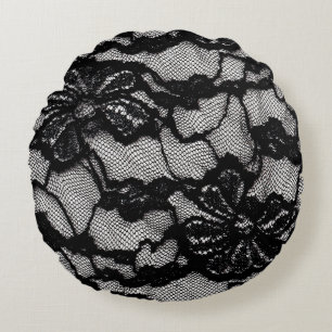 Abstract female black and white dress as backgroun round pillow