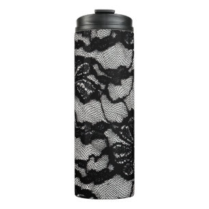 Abstract female black and white dress as backgroun thermal tumbler