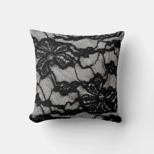 Abstract female black and white dress as backgroun throw pillow