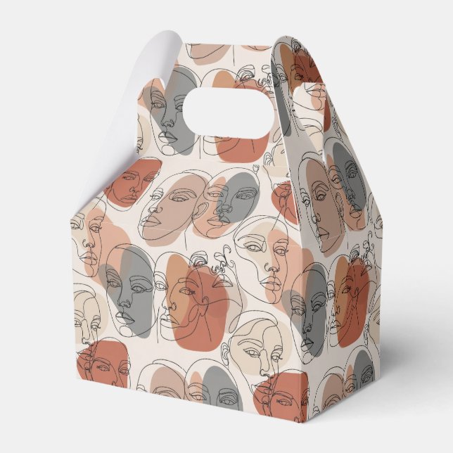 Abstract Feminine Face Pattern Favor Box (Front Side)