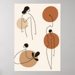Abstract Feminine Line Art Set Minimalist Woman Poster