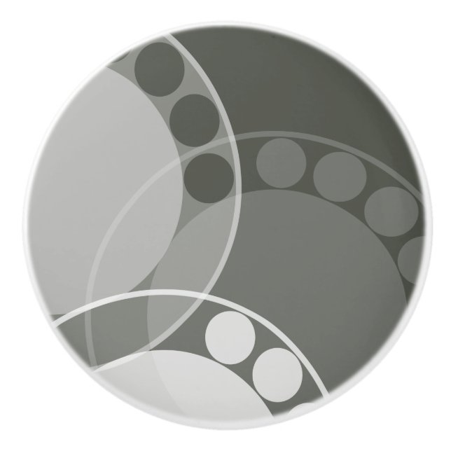 Abstract Fern Frond - Dark Green - Drawer Knob (Front)