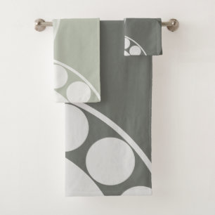 Abstract Fern Frond - Neutral Coloured - Towel Set