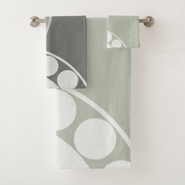 Abstract Fern Frond - Neutral Coloured - Towel Set (Insitu)