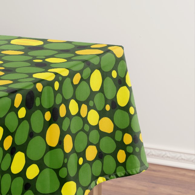 Abstract Festive Green Yellow Black Corn Peas Tablecloth (In Situ)