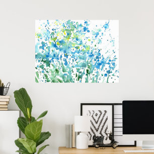 Abstract Field of Flowers Poster