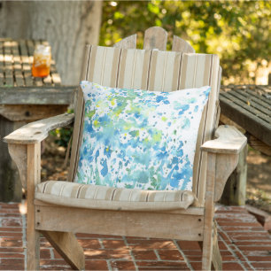 Abstract Field of Flowers Throw Pillow