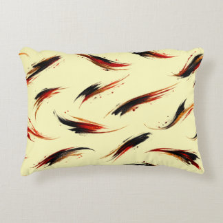Abstract Fiery Brush Strokes Pattern Accent Pillow