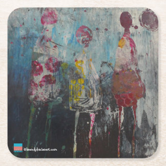 Abstract Figures Square Paper Coaster