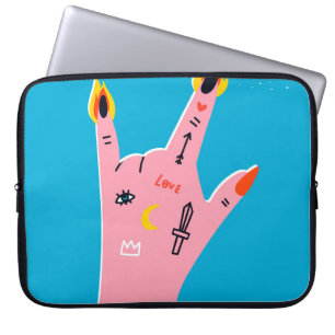 Abstract fire fingers laptop sleeve