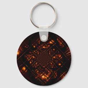 Abstract Fire Glass Fractal Key Chain