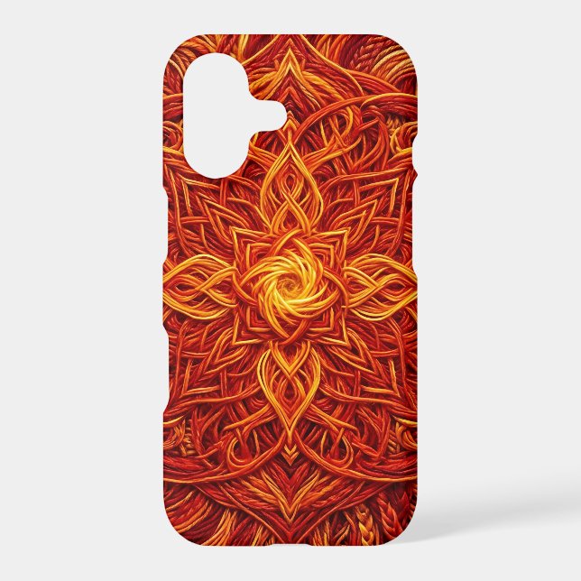 Abstract Fire Red Mandala Circle iPhone Cases (Back)