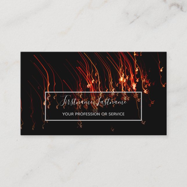 Abstract fireworks rain long exposure sparkler business card (Front)