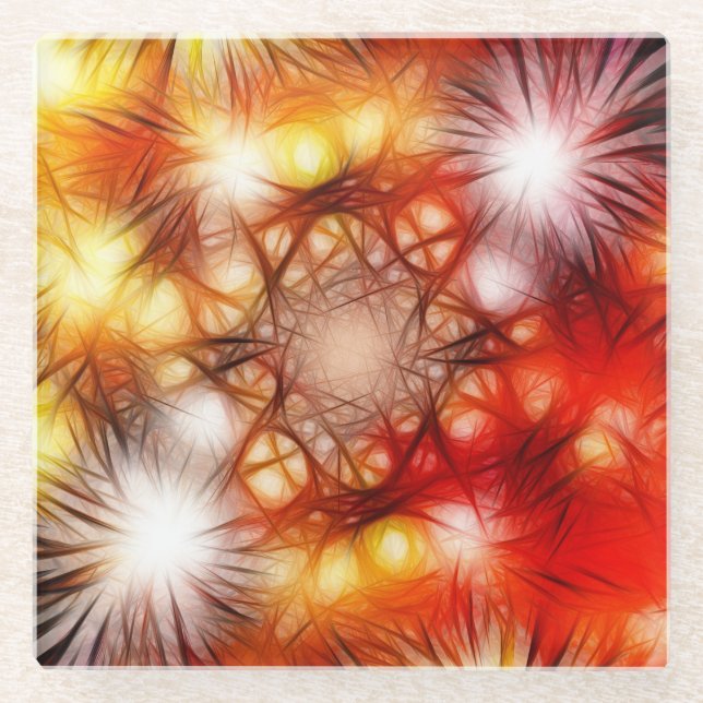 Abstract Fireworks Stars Background-34944 Glass Coaster (Front)