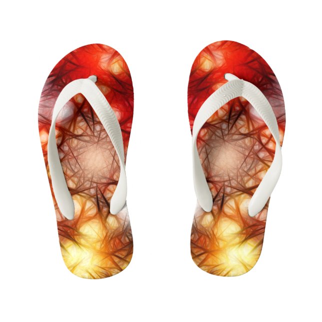 Abstract Fireworks Stars Background-34944 Kid's Flip Flops (Footbed)