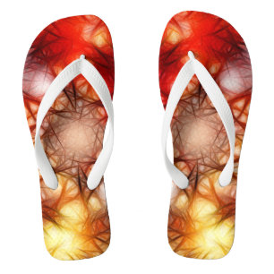 Abstract Fireworks Stars Background Flip Flops