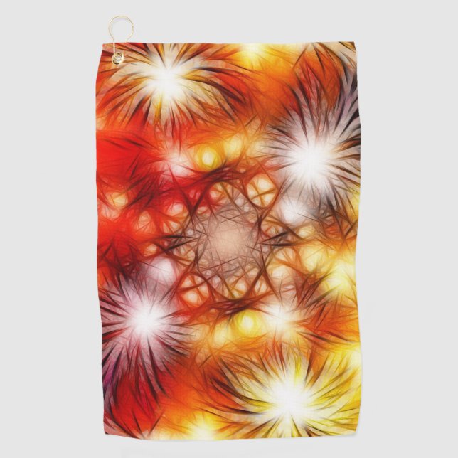 Abstract Fireworks Stars Background Golf Towel (Front)