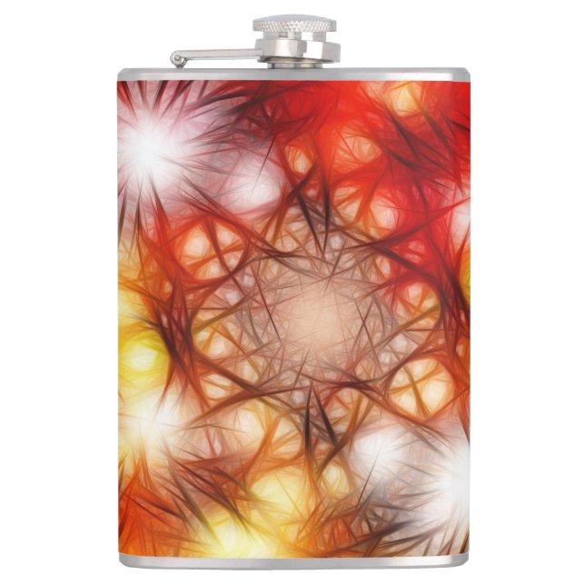Abstract Fireworks Stars Background Hip Flask (Front)